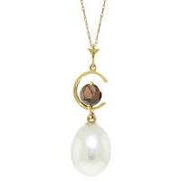 pearl and garnet pendant necklace 45ctw in 9ct gold