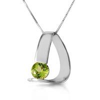 Peridot Arc Pendant Necklace 1.0ct in 9ct White Gold