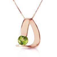 Peridot Arc Pendant Necklace 1.0ct in 9ct Rose Gold