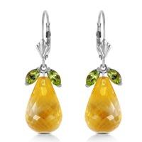 peridot and citrine drop earrings 144ctw in 9ct white gold