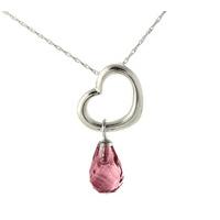 pear cut garnet pendant necklace 225ct in 9ct white gold