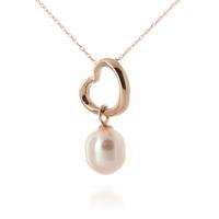 Pear Cut Pearl Pendant Necklace 4.0ct in 9ct Rose Gold