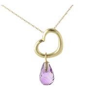 Pear Cut Amethyst Pendant Necklace 2.25ct in 9ct Gold