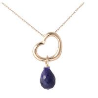 Pear Cut Sapphire Pendant Necklace 3.3ct in 9ct Rose Gold