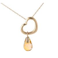 pear cut citrine pendant necklace 225ct in 9ct rose gold