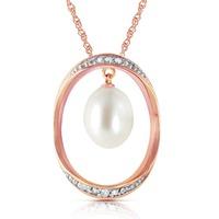 Pearl and Diamond Pendant Necklace 4.0ct in 9ct Rose Gold