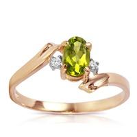 Peridot and Diamond Embrace Ring 0.45ct in 9ct Rose Gold