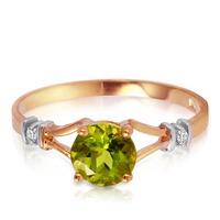 Peridot and Diamond Aspire Ring 0.85ct in 9ct Rose Gold