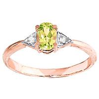 Peridot and Diamond Allure Ring 0.45ct in 9ct Rose Gold