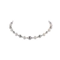 perlissimo silver bead freshwater pearl necklet s02n 2527