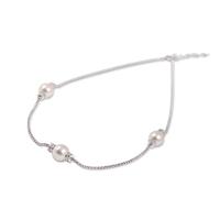 Perlissimo Silver CZ Triple Freshwater Pearl Necklet S01N-0079