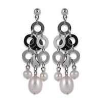Perlissimo Silver Rings Freshwater Pearl Drop Earrings S01E-0044