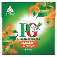PG Tips Green Tea with Mandarin orange Flavour 20 Bags (4 Boxes of 20 Tea Bags)