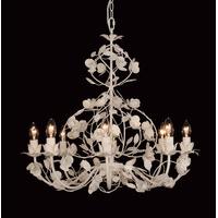 PG112027/08/WH Malaga 8 Light Flower Design White Pendant