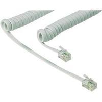 Phone receiver Cable [1x RJ10 4p4c plug - 1x RJ10 4p4c plug] Spiral cable 4 m White Hama