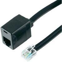 phone extension cable 1x rj12 plug 1x rj12 socket 10 m black hama