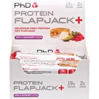PhD Protein Flapjack+ 12 - 75g Flapjacks Apple & Raspberry