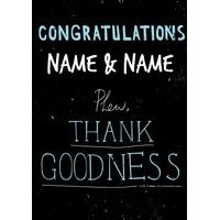 phew personalised congratulations card