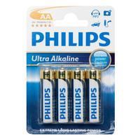 Phillips Ultra Alkaline AA LR6 B4 Batteries 4 Pack, Multi