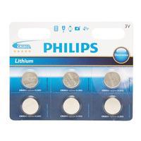 Phillips Lithium Coin Watch Batteries CR2032 6 Pack, Assorted