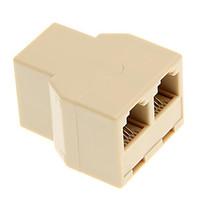 Phone Cable 1-to-2 Female-Female Spliter Coupler(Yellow)