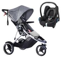phil teds dash 2in1 travel system grey marl new