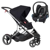phil teds voyager 2in1 travel system black new