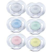 Philips Avent Soother Translucent 0-6m Colours/Designs May Vary - SCF170/18 (Pack of 2, 4 Soothers)