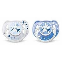 Philips Avent Soother Night Time 6-18m - SCF176/22 - Colour/Design May Vary(Pack of 4, 8 Soothers)