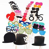 Photo Booth Props 44 Pcs/Set Photobooth For Wedding Birthday Party Photo Booth Props Glasses Mustache Lip On A Stick