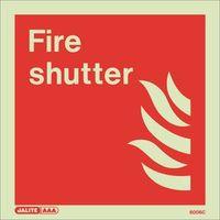 PHOTOLUMINESCENT SIGN \'FIRE SHUTTER\' H X W: 150 X 150