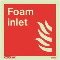 PHOTOLUMINESCENT SIGN \'FOAM INLET\' H X W: 150 X 150