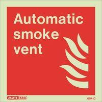 photoluminescent sign automatic smoke vent h x w 150 x 150