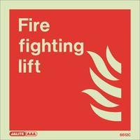 PHOTOLUMINESCENT SIGN \'FIRE FIGHTING LIFT\' H X W: 150 X 150