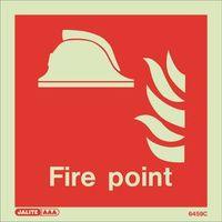 photoluminescent sign fire point h x w 150 x 150