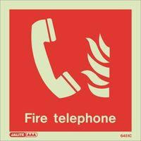 photoluminescent sign fire telephone h x w 150 x 150