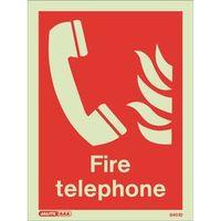 PHOTOLUMINESCENT SIGN \'FIRE TELEPHONE\' H X W: 200 X 150