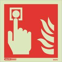 PHOTOLUMINESCENT SIGN \'FIRE ALARM\' H X W: 150 X 150