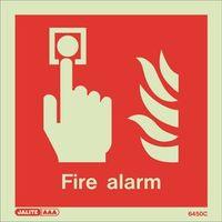 PHOTOLUMINESCENT SIGN \'FIRE ALARM\' H X W: 150 X 150