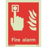 PHOTOLUMINESCENT SIGN \'FIRE ALARM\' H X W: 200 X 150