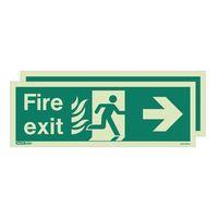 PHOTOLUMINESCENT SIGN \'HTM FIRE EXIT LEFT / RIGHT\' H X W: 150 X 400