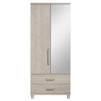 Phoebe 2 Door Gents Mirrored Wardrobe Elm