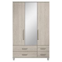 Phoebe 3 Door Mirrored Gents Wardrobe Elm