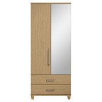 Phoebe 2 Door Gents Mirrored Wardrobe Oak