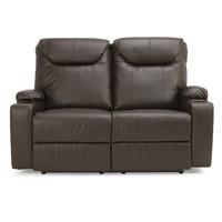 Phillip Leather 2 Seater Reclining Sofa Brown