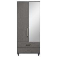 Phoebe 2 Door Gents Mirrored Wardrobe Black