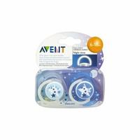 Philips Avent Soother Night Time 6-18m - SCF176/22 - Colour/Design May Vary(Pack of 2, 4 Soothers)