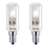 Philips E14 28W Halogen Dimmable Appliance Light Bulb Pack of 2