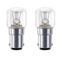 Philips B15 15W Incandescent Dimmable Appliance Light Bulb Pack of 2