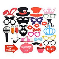 Photo Booth Props Party Decorations Supplies Mask Mustache For Fun Favors Photo Booth Wedding Decorations-31Piece/Set